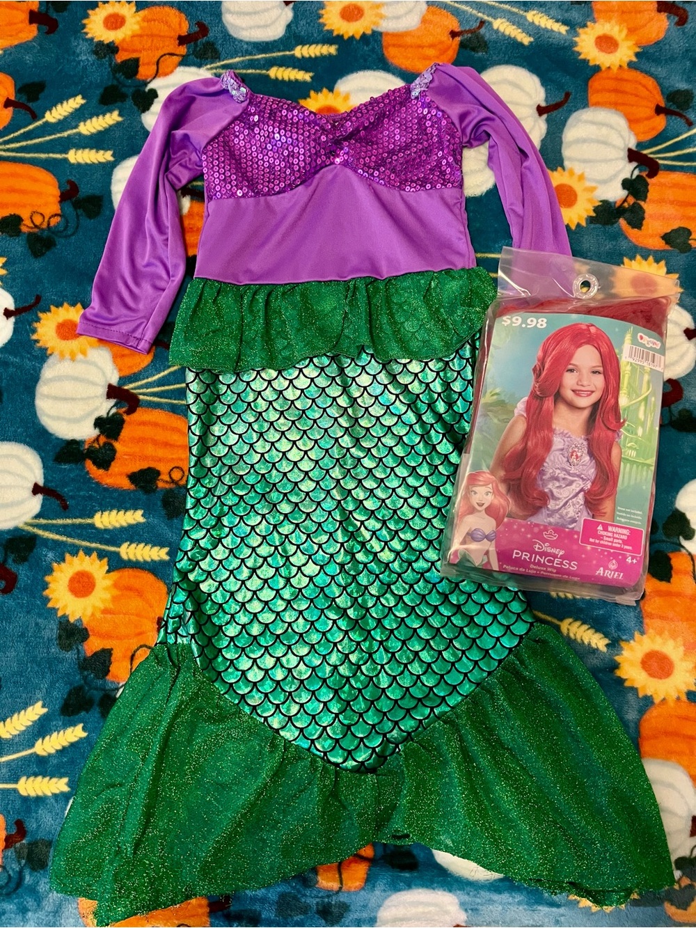 Disney Ariel Little Mermaid Toddler Costume with Wig